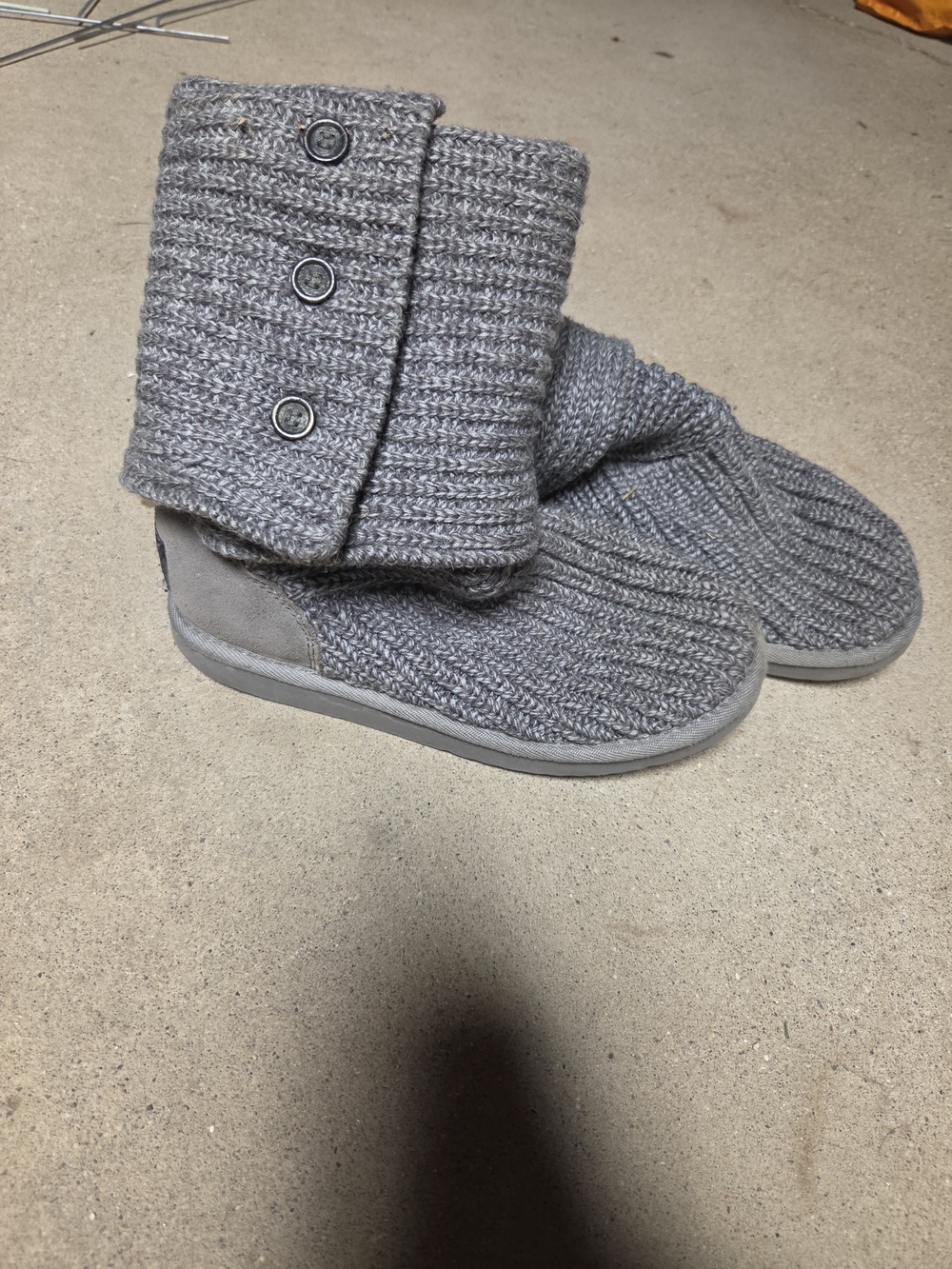 UGG Gray Knit Button Cuff Casual Boot Socks